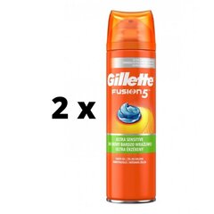 Гель для бритья Gillette Fusion Ultra Sensitive, 200 мл x 2 шт. упаковка цена и информация | Косметика и средства для бритья | 220.lv