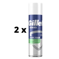Пена для бритья Gilette Series Sensitive, 250 мл x 2 шт., упаковка цена и информация | Косметика и средства для бритья | 220.lv