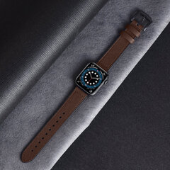 Кожаный ремешок для Apple Watch — Тёмно коричневый 42/44/45mm цена и информация | Аксессуары для смарт-часов и браслетов | 220.lv