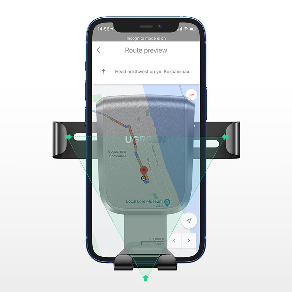Ugreen gravity phone holder for dashboard cockpit black (LP200 60990B) cena un informācija | Auto turētāji | 220.lv