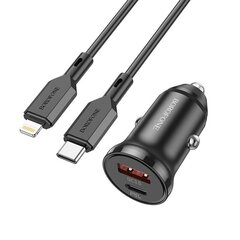 Автомобильная зарядка Borofone BZ18A USB-A/Type-C PD20W+QC3.0 черная цена и информация | Зарядные устройства для телефонов | 220.lv