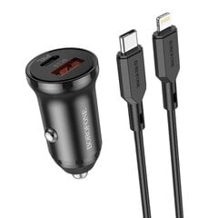 Автомобильная зарядка Borofone BZ18A USB-A/Type-C PD20W+QC3.0 черная цена и информация | Зарядные устройства для телефонов | 220.lv