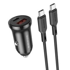 Автомобильная зарядка Borofone BZ18A USB-A/Type-C PD20W+QC3.0 + Type-C черная цена и информация | Зарядные устройства для телефонов | 220.lv