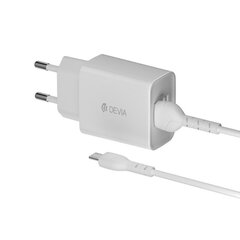 Devia wall charger Smart PD 20W 1x USB-C white + Lightning - USB-C cable V2 цена и информация | Зарядные устройства для телефонов | 220.lv