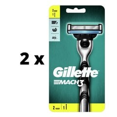 Бритва Gillette MACH3, 2 головки x 2 шт., упаковка цена и информация | Косметика и средства для бритья | 220.lv