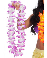 Havaju vītne 100 cm violeti balta цена и информация | Карнавальные костюмы, парики и маски | 220.lv