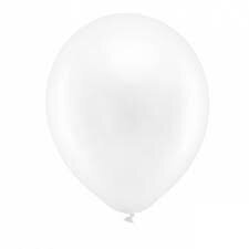 Varavīksnes baloni 23 cm metāla, balti 10 gab cena un informācija | Baloni | 220.lv