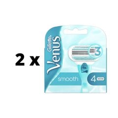 Бритвенные головки Venus Smooth, 4 шт. х 2 упаковки упаковка цена и информация | Косметика и средства для бритья | 220.lv