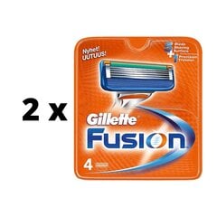 Skuvekļu galviņas GILLETTE FUSION, 2 gab., iepakojumā 4 skuvekļa galviņas cena un informācija | Skūšanās piederumi, kosmētika | 220.lv