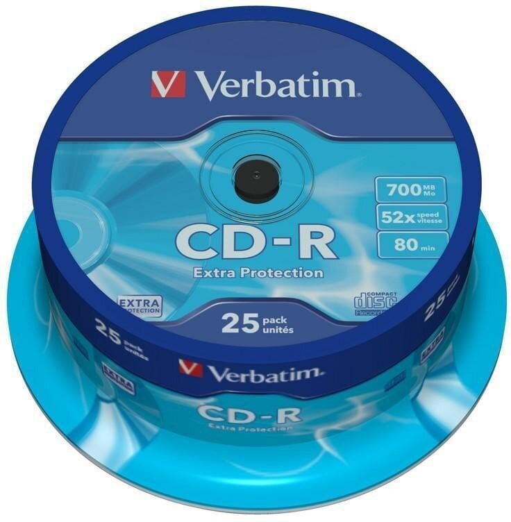 Verbatim CD-R Extra Protection 700MB 52x 25gb. spindle iepakojumā cena un informācija | Portatīvo datoru dzesēšanas paliktņi un citi piederumi | 220.lv