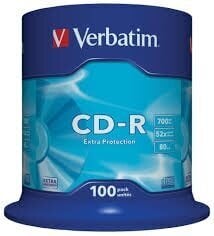 Компакт-диск Verbatim CD-R 52x Extra protection, 100 шт. цена и информация | Виниловые пластинки, CD, DVD | 220.lv