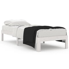 vidaXL gultas rāmis, balts, masīvkoks, 75x190 cm, 2FT6, vienvietīgs цена и информация | Кровати | 220.lv