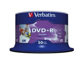 Verbatim DVD+R Wide Inkjet Printable No ID Brand 4,7 ГБ 50 шт. цена и информация | Виниловые пластинки, CD, DVD | 220.lv