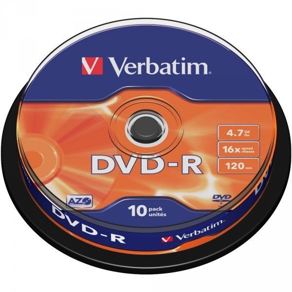 Verbatim DVD-R 16 x 4,7 GB (10 gab) цена и информация | Vinila plates, CD, DVD | 220.lv