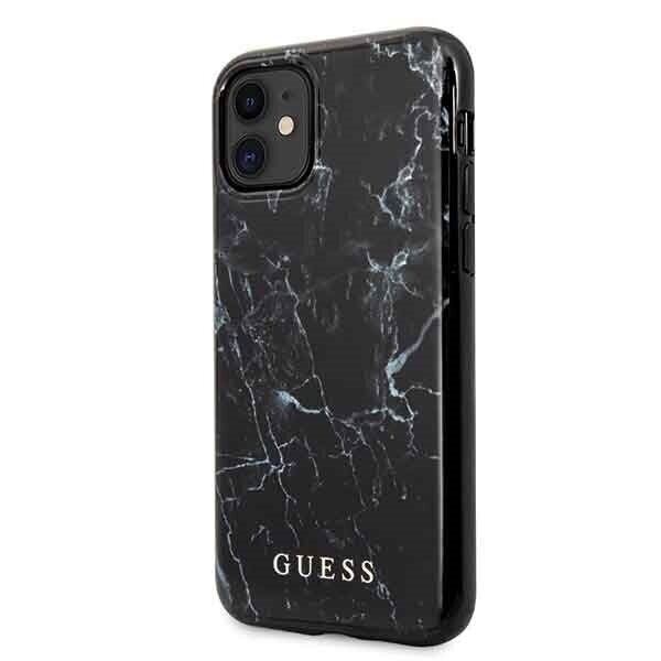 Vāciņš GUESS Marble Hardcase GUHCN61PCUMABK - Iphone 11 , melns cena un informācija | Telefonu vāciņi, maciņi | 220.lv