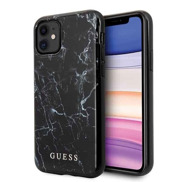 Vāciņš GUESS Marble Hardcase GUHCN61PCUMABK - Iphone 11 , melns cena un informācija | Telefonu vāciņi, maciņi | 220.lv