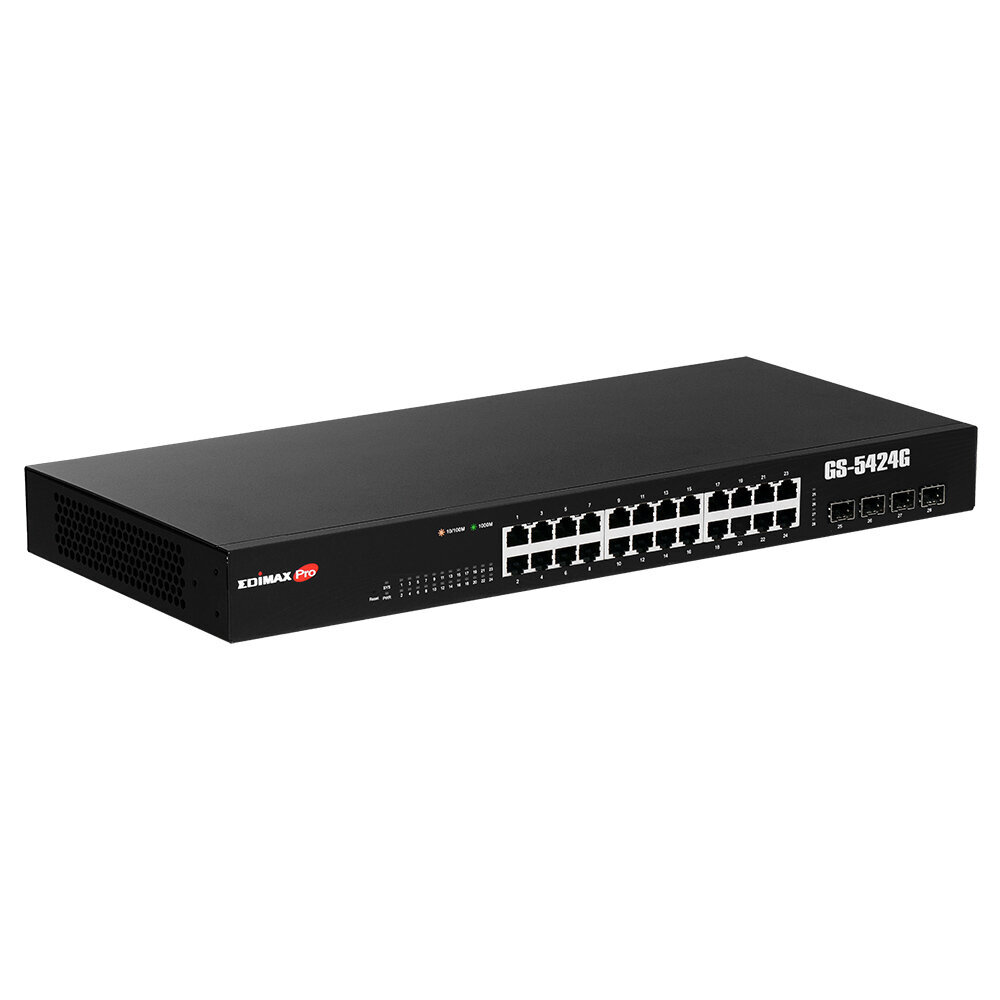 Edimax GS-5424G network switch Managed Gigabit Ethernet (10/100/1000) 1U Black cena un informācija | Komutatori (Switch) | 220.lv