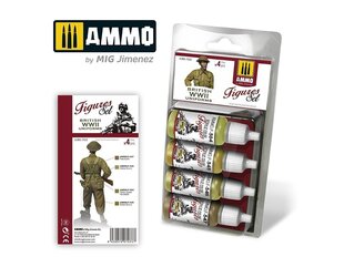 AMMO MIG - Akrils krāsu komplekts BRITISH UNIFORMS WWII SET, 7033 cena un informācija | Modelēšanas un zīmēšanas piederumi | 220.lv