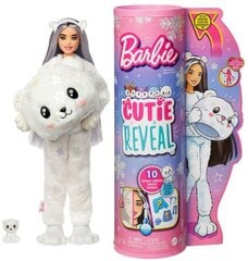 Bārbija „Cutie Reveal“ baltā lāča pārsteiguma komplekts, ziemas mirdzumu sērija cena un informācija | Rotaļlietas meitenēm | 220.lv