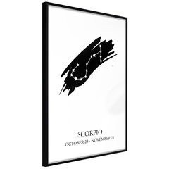 Plakāts Zodiac: Scorpio, melns rāmis cena un informācija | Gleznas | 220.lv