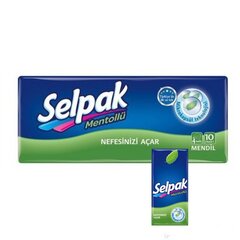 Одноразовые носовые платки SELPAK Menthol, 4 слоя, 10x10 шт. x 1 шт. цена и информация | Ватные изделия и влажные салфетки | 220.lv