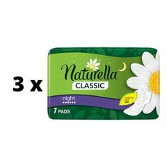 Гигиенические пакеты NATURELLA Night, 7 шт. х 3 шт., упаковка цена и информация | Тампоны, гигиенические прокладки для критических дней, ежедневные прокладки | 220.lv