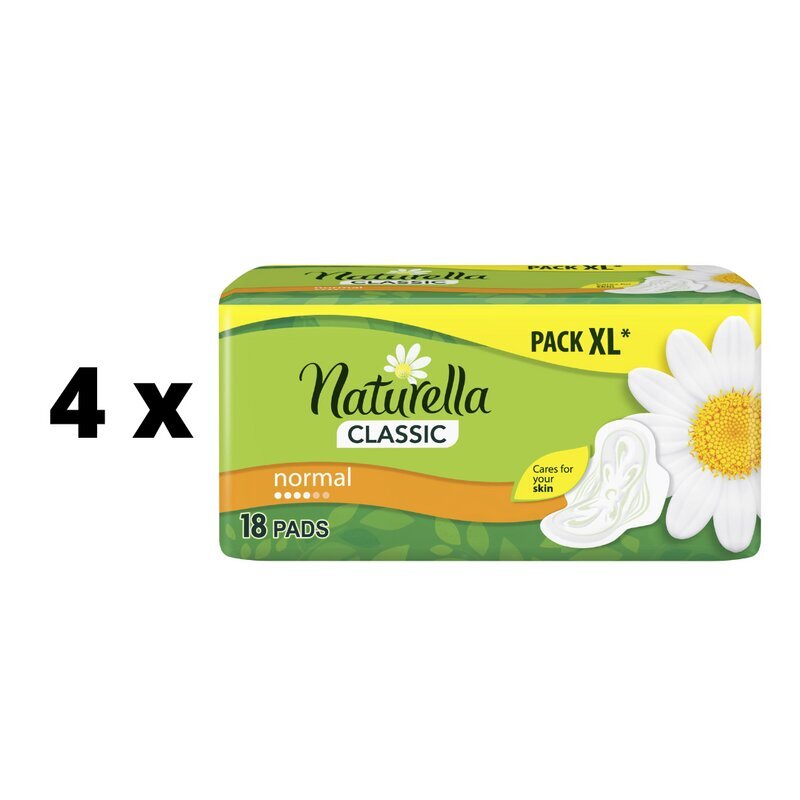 Higiēnas pakas NATURELLA Normal Plus 18gab. x 4 gab. iepakojums cena un informācija | Tamponi, higiēniskās paketes, ieliktnīši | 220.lv