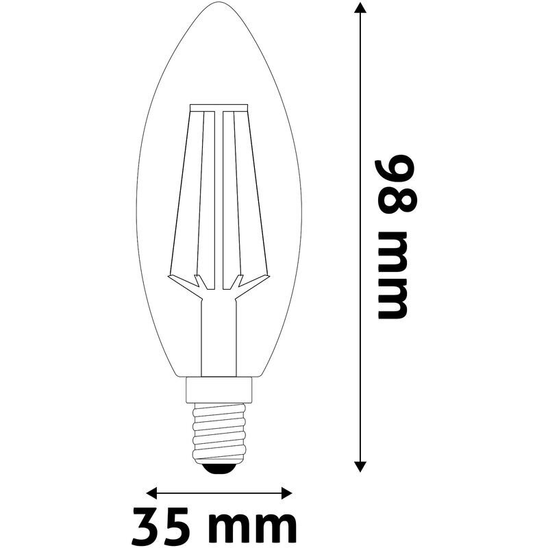 LED spuldze High Lumen 7W B35 E14 2.7K FL AVIIDE cena un informācija | Spuldzes | 220.lv