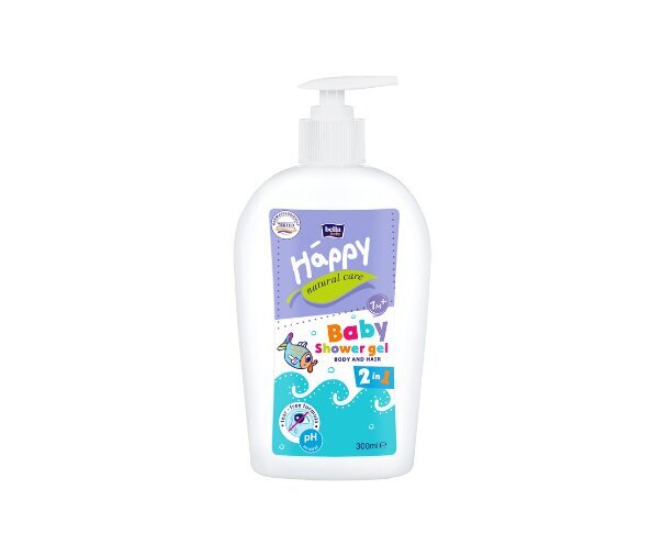 Dušas želeja bērniem Happy Natural Care 2in1, 300 ml cena un informācija | Dušas želejas, eļļas | 220.lv