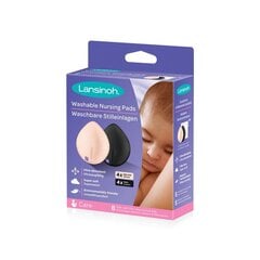 Прокладки для груди Lansinoh® Washable, 8 шт., розовые/черные цена и информация | Средства гигиены для мам | 220.lv
