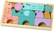 Eko rotaļlietas koka celtniecības bloki-puzle, dzīvnieki cena un informācija | Rotaļlietas zīdaiņiem | 220.lv