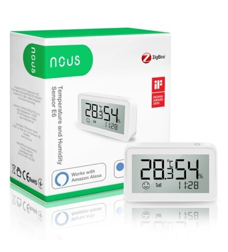 Viedais mitruma un temperatūras sensors NOUS E6 ZigBee, Smart Life cena un informācija | Sensori | 220.lv