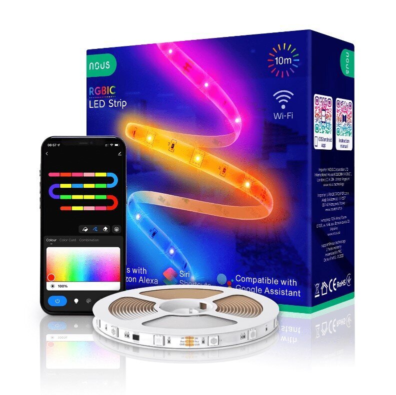Smart Digital RGB IC WIFI LED Strip F4, 10m, 36W, TUYA / Smart Life цена и информация | LED lentes | 220.lv