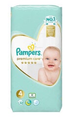 Подгузники Pampers Premium Care, Value Pack, размер 4, 52 шт. х 1 шт. упаковка цена и информация | Подгузники | 220.lv