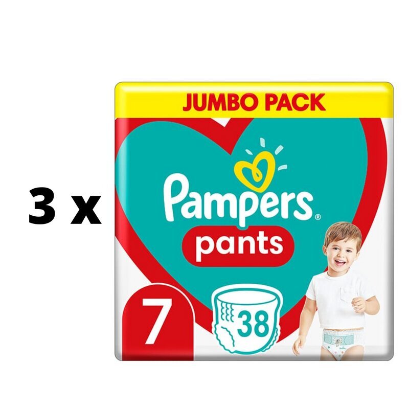 Autiņbiksītes PAMPERS Pants Jumbo Pack S7 38 gab. x 3 gab. iepakojums цена и информация | Autiņbiksītes | 220.lv