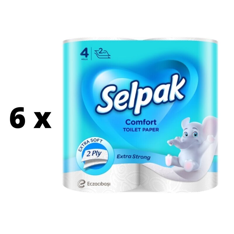 Tualetes papīrs SELPAK komforts, 4 gab., 2 kārtas. x 6 gab. iepakojums cena un informācija | Tualetes papīrs, papīra dvieļi | 220.lv