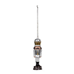 Елочная игрушка «Щелкунчик», серебро 3х3х12 см цена и информация | Елочные игрушки | 220.lv
