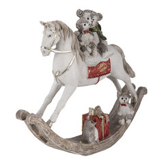 Ziemassvētku dekoratīva figūriņa "Virpuļojošs zirgs", bēšs, pelēks 21x5x17 cm cena un informācija | Ziemassvētku dekorācijas | 220.lv