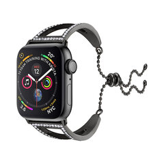 Ремешок Diamond Cuff для Apple Watch — черный, 42/44/45 мм цена и информация | Аксессуары для смарт-часов и браслетов | 220.lv