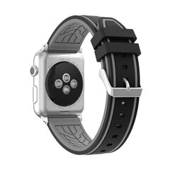 Силиконовый ремешок RACE для Apple Watch — черный/серый, 42/44/45 мм цена и информация | Аксессуары для смарт-часов и браслетов | 220.lv