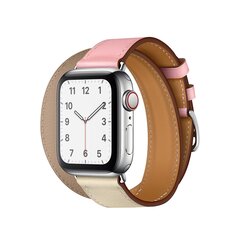 Кожаный ремешок Double Tour для Apple Watch — Rose Craie 42/44/45 мм цена и информация | Аксессуары для смарт-часов и браслетов | 220.lv