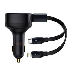 Baseus Enjoyment Car Charger with cable USB-C + Lightning 3A, 30 Вт (Black) цена и информация | Зарядные устройства для телефонов | 220.lv