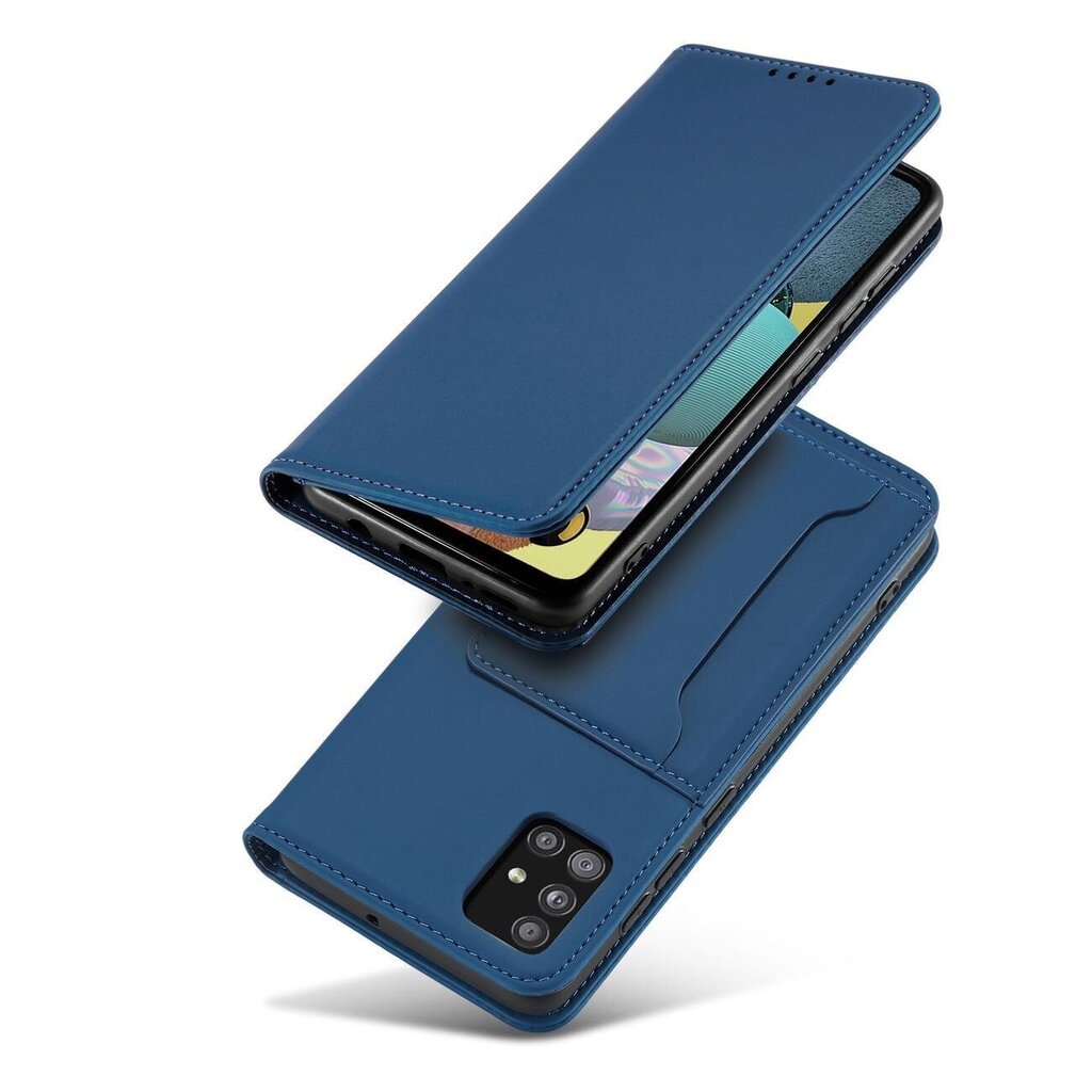 Fusion Magnet Card grāmatveida maks Samsung A526 / A525 / A528 Galaxy A52 5G / A52 4G / A52s zils cena un informācija | Telefonu vāciņi, maciņi | 220.lv