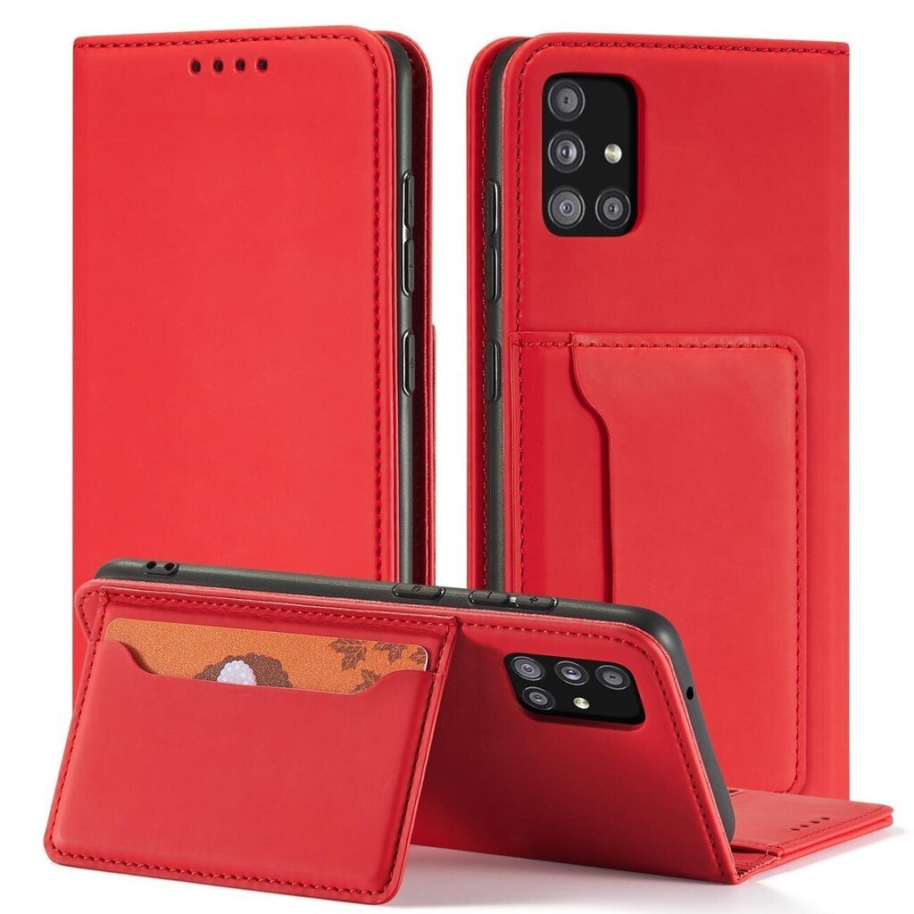 Fusion Magnet Card grāmatveida maks Samsung A136 Galaxy A13 5G / A04S sarkans cena un informācija | Telefonu vāciņi, maciņi | 220.lv