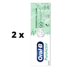 Zobu pasta ORAL B Pure Active Essential Care, 75ml x 2 gab. iepakojums cena un informācija | Oral-B Smaržas, kosmētika | 220.lv