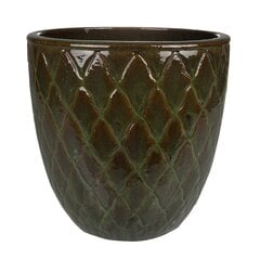 Keramikas puķu pods LEON 28 x 28(A) cm, apaļš, zaļš cena un informācija | Puķu podi | 220.lv