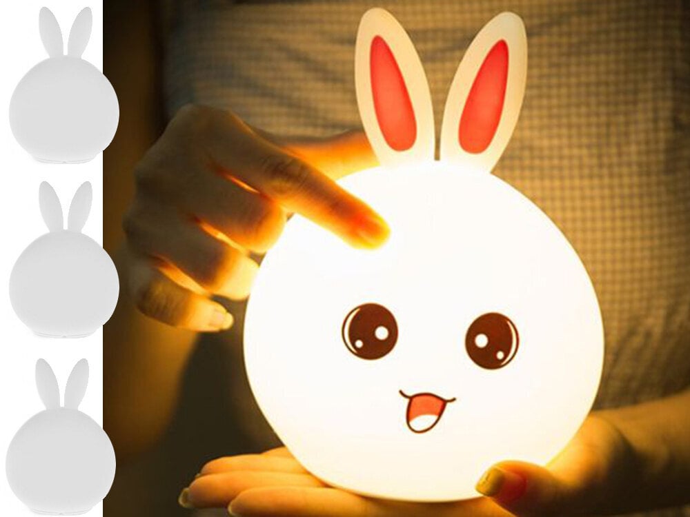 Bērnu LED naktslampiņa, trusis цена и информация | Lampas bērnu istabai | 220.lv