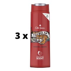 Dušas želeja OLD SPICE Tiger Claw, 400 ml x 3 gab. iepakojums cena un informācija | Dušas želejas, eļļas | 220.lv