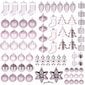Ziemassvētku eglītes rotājumi - rozā krāsā, 77 gab. cena un informācija | Eglīšu rotājumi | 220.lv