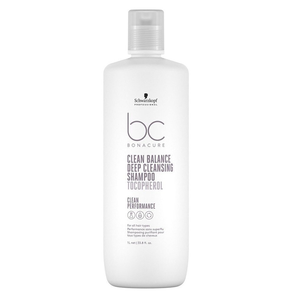 Šampūns Schwarzkopf Professional BC Clean Balance dziļi attīrošs šampūns, 1000 ml cena un informācija | Šampūni | 220.lv